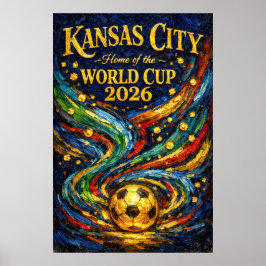 Poster Copa do Mundo Kansas City 2026 Pintura a Óleo Fute