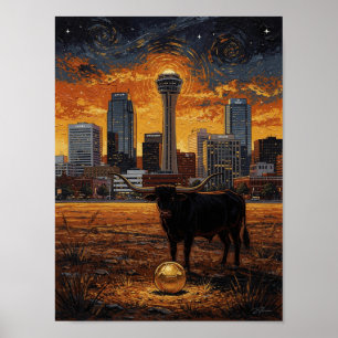 Poster Copa do Mundo Longhorn 2026 Futebol — Arte Erudit