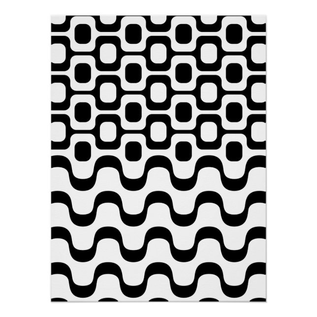 Póster Copacabana / Ipanema - Black and White (Frente)