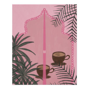 Póster Copas de chá de coco em um esconderijo tropical