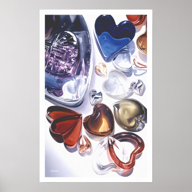 Póster Copas de Vidro Amor Aquarela (Frente)