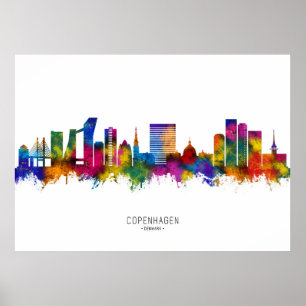 Poster Copenhagen Denmark Skyline
