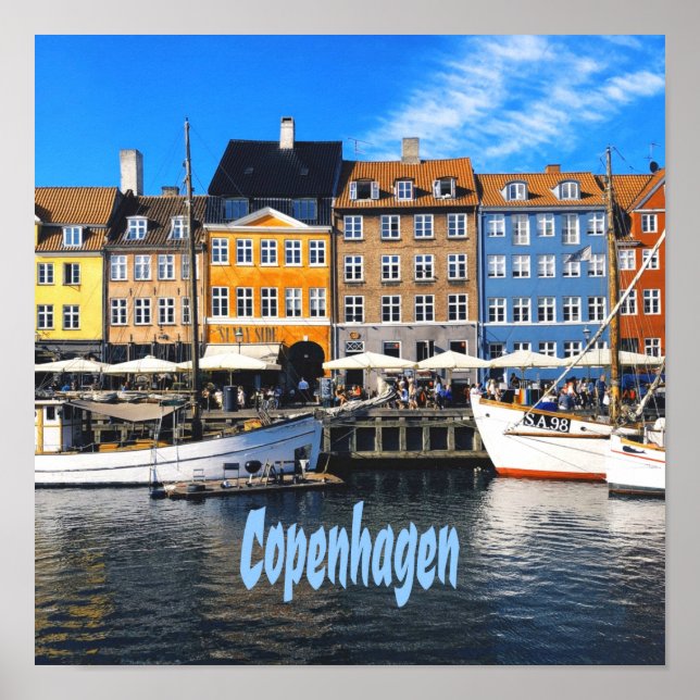 Poster Copenhagen Dinamarca Capital Canal Homes Nyhavn (Frente)
