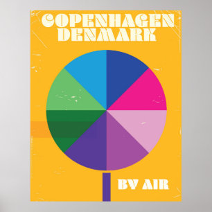 Póster Copenhagen, Dinamarca - viagens vintage
