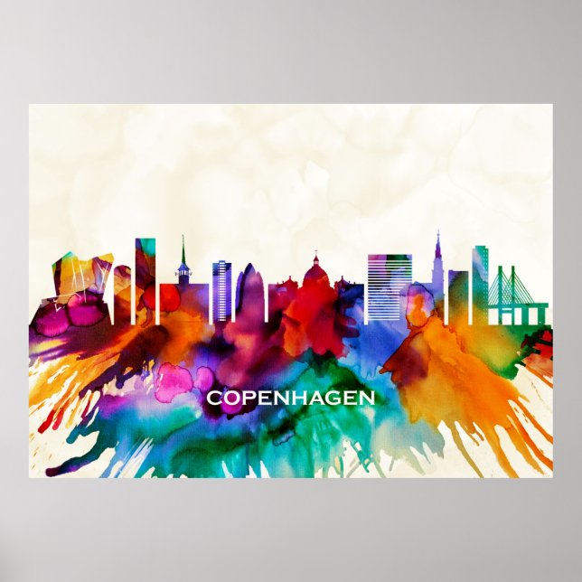 Poster Copenhagen Skyline (Frente)