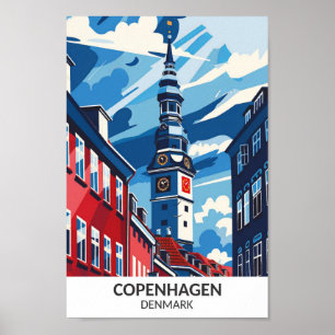 Poster Copenhague Dinamarca Arte Retro Viagem