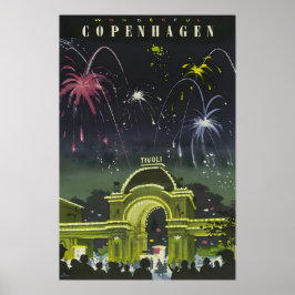 Poster Copenhague Pintura Dinamarca Cartaz de Viagem Dina