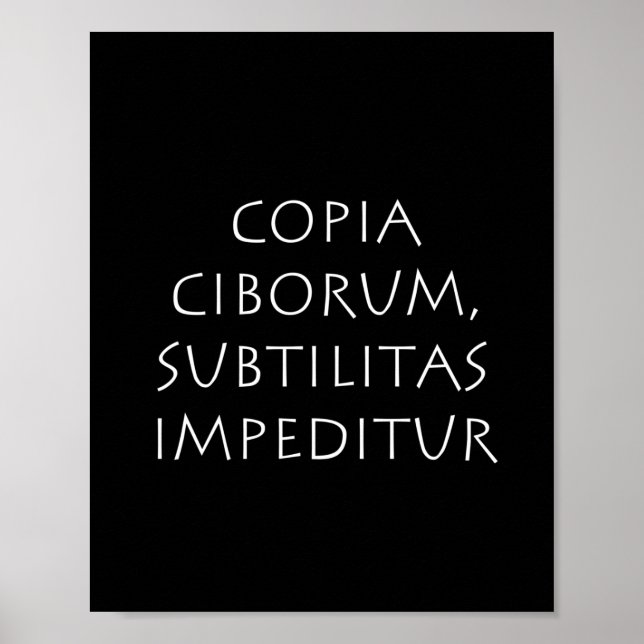 Poster Copia ciborum subtilitas impeditur (Frente)