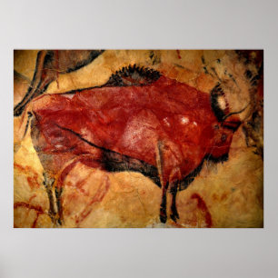 Poster Cópia da pintura de caverna do bisonte