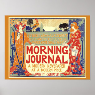 Poster Cópia do Cobrir JORNAL DE DIÁRIO VINTAGE 1895 DE