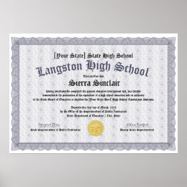 Poster Cópia do Diploma de Equivalência de Ensino Médio G