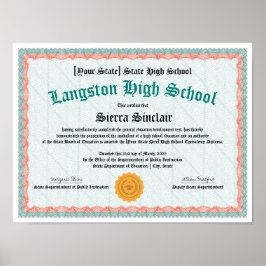 Poster Cópia do Diploma de Equivalência de Ensino Médio G