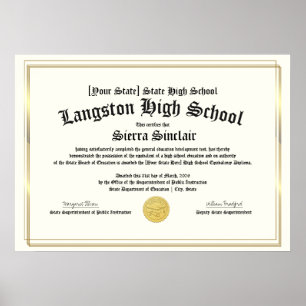 Poster Cópia do Diploma de Equivalência Geral do Ensino M