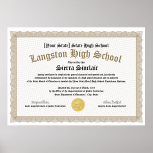 Poster Cópia do Diploma de Equivalência Geral do Ensino M