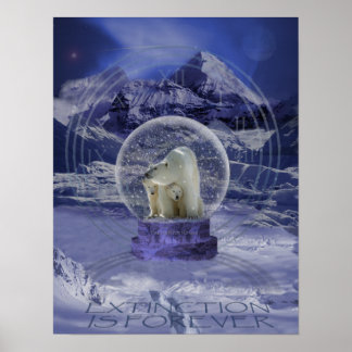 Poster Cópia do Globo de Neve do Urso Polar