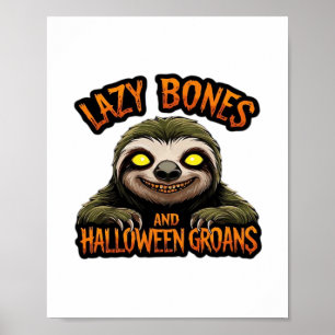Poster Cópia dos Ossos Preguiçosos e Groãs de Halloween -