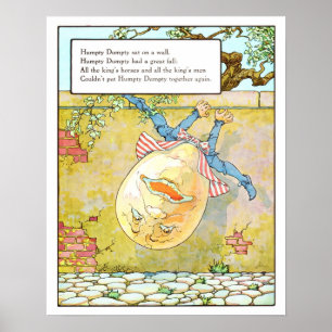 Poster Cópia Humpty Dumpty do berçário do vintage