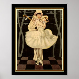 Poster Cópia "Pierrot & Pierrette " do Harlequin do art