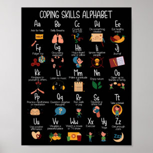 Poster Copiando habilidades Alphabet Mental Health Awarne