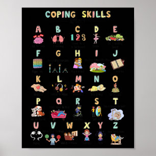 Poster Copiando habilidades Alphabet Mental Health Awarne
