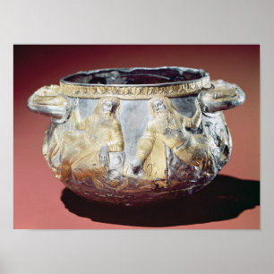 Póster Copo de bebendo que descreve soldados de Scythian