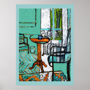 Póster Copo de café azul, estilo de Matisse