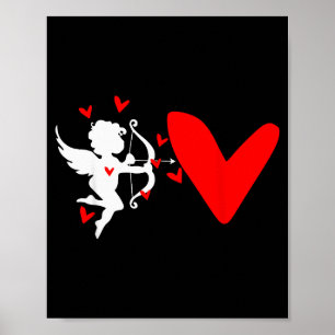 Poster Copo de São Valentim Coração de Amor Anjo Camiseta