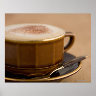 Poster Copo do cappuccino com pó de cacau