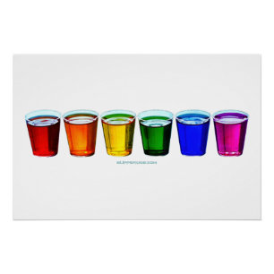 Póster Copos de shot SlipperyJoe's seis xícaras dispostas