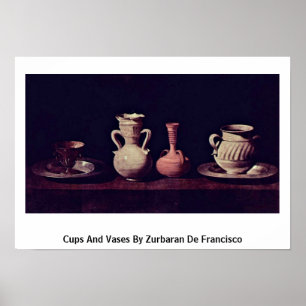 Poster Copos e vasos por Zurbaran De Francisco
