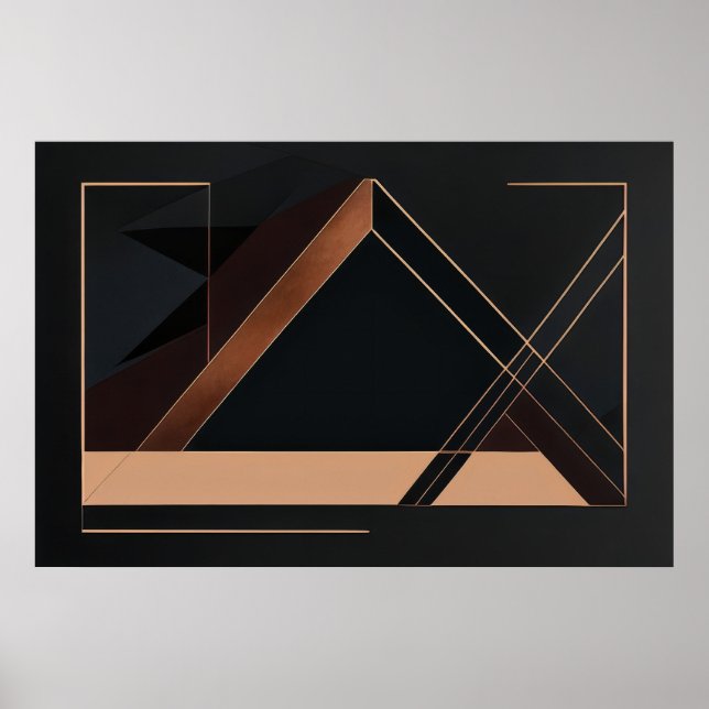 Poster Copper Minimalist Geometry (Frente)