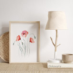Poster Cópulas Vermelhas Aquarela<br><div class="desc">Cápsulas de Aquarelas e Poster de Flores Selvagens</div>