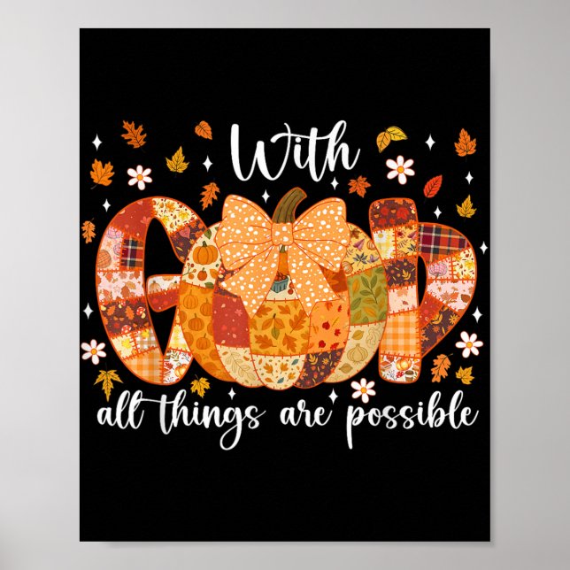 Poster Coqueta De Patchwork Pumpkin Com Deus Todas As Coi (Frente)