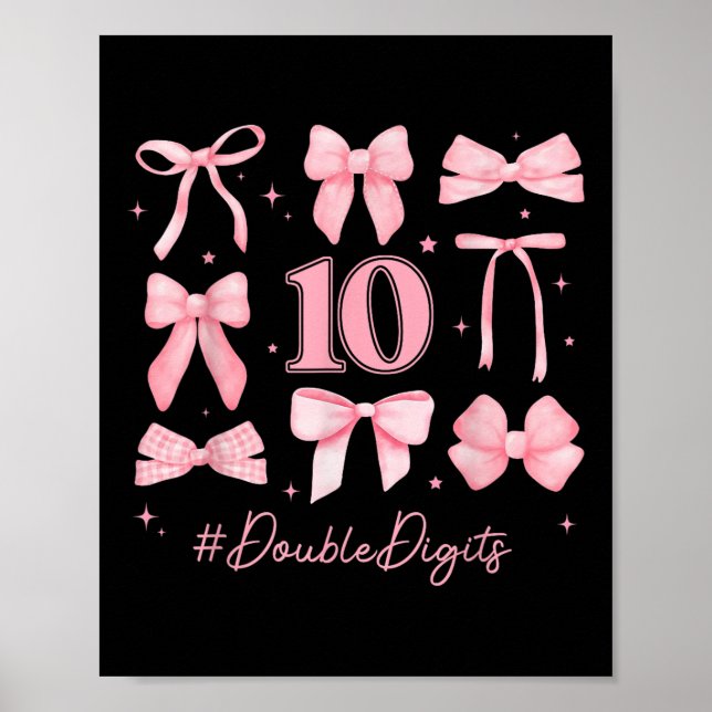 Poster Coquete de Aniversário com Dígitos Duplos (Frente)