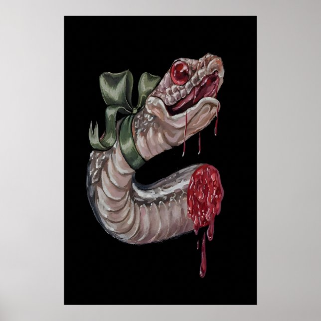 Poster Coquete Gótico Cobra com Laço - 5x7 polegadas a 8x (Frente)