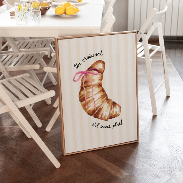 Poster Coquete Rosa Um Croissant, Por Favor (Criador carregado)