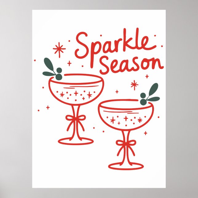 Poster Coquetéis de Natal Brilham na Temporada (Frente)