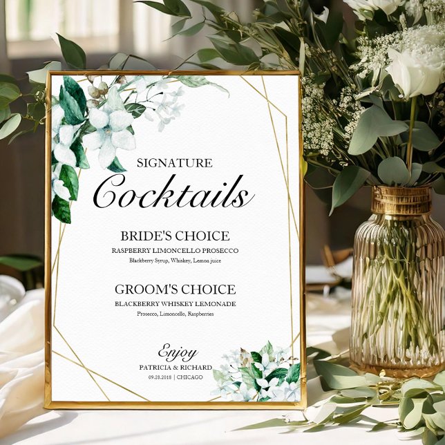 Poster Coquetéis Especiais Geometria Floral Vegetação (Criador carregado)