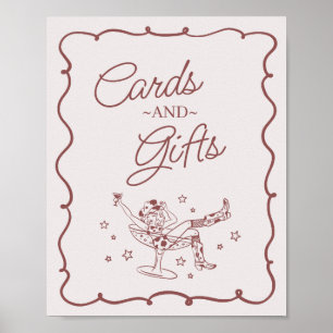 Poster Coquetéis ruidosos Cowgirl Cartões e presentes