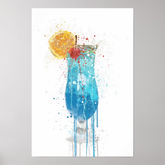 Poster Coquetel Blue Lagoon (Frente)