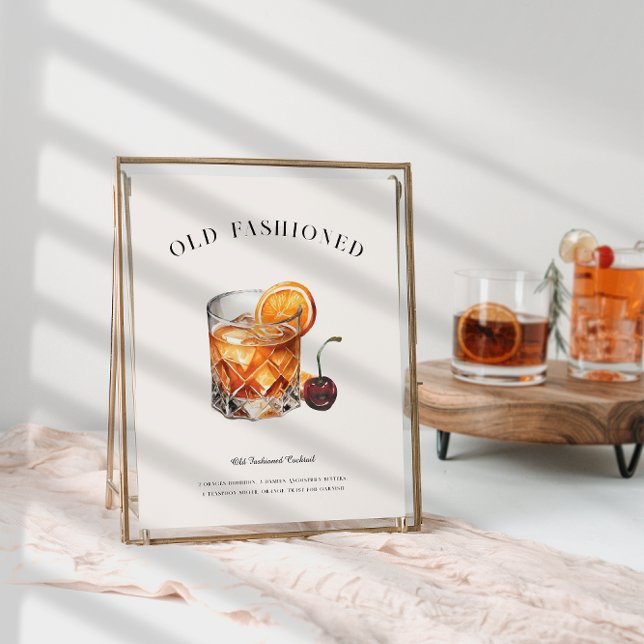 Poster Coquetel Clássico | Menu de Bebidas de Aniversário (Criador carregado)