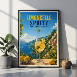 Poster Coquetel Limoncello Spritz Costa Amalfi Itália