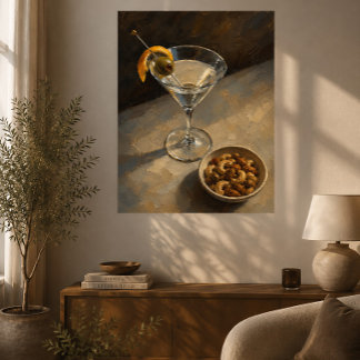 Poster Coquetel Martini Painterly 