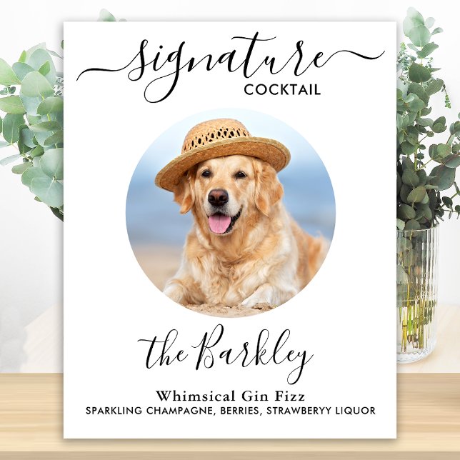 Poster Coquetel Personalizado para Casamento de Cachorro  (Criador carregado)