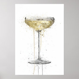 Poster Coquetel Taça de Champanhe