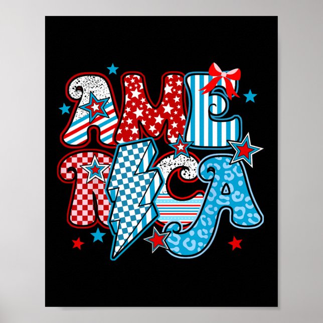 Poster Coquetele Retro América Laço 4 De Julho Independên (Frente)