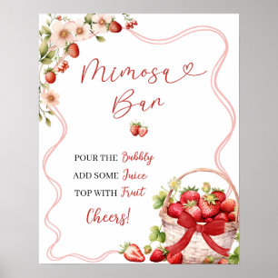 Poster Coquette Berry Em Amor Chá de panela Mimosa