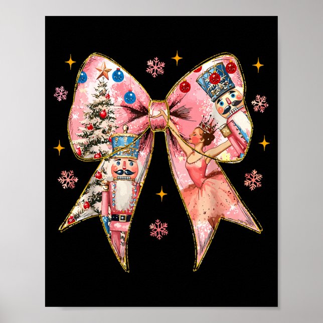 Poster Coquette Bow Christmas Nutcracker Ballet Festive W (Frente)