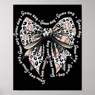 Poster Coquette Bow Game Day Sell Softll Heart Love Mom L