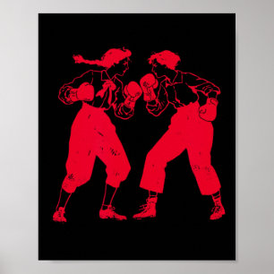 Poster Coquette Boxing Girls Y2k 90s Retro Vintage Girly